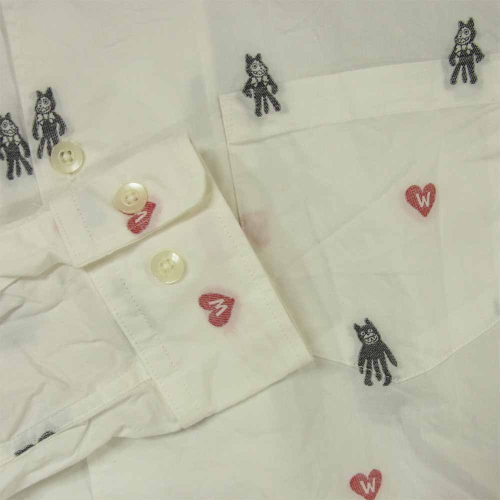 WEIRDO ウィアード WRD-19-SS-10 FOLLIES L/S SHIRTS ジャガード 総柄 長袖 シャツ 日本製 ホワイト系 L【中古】