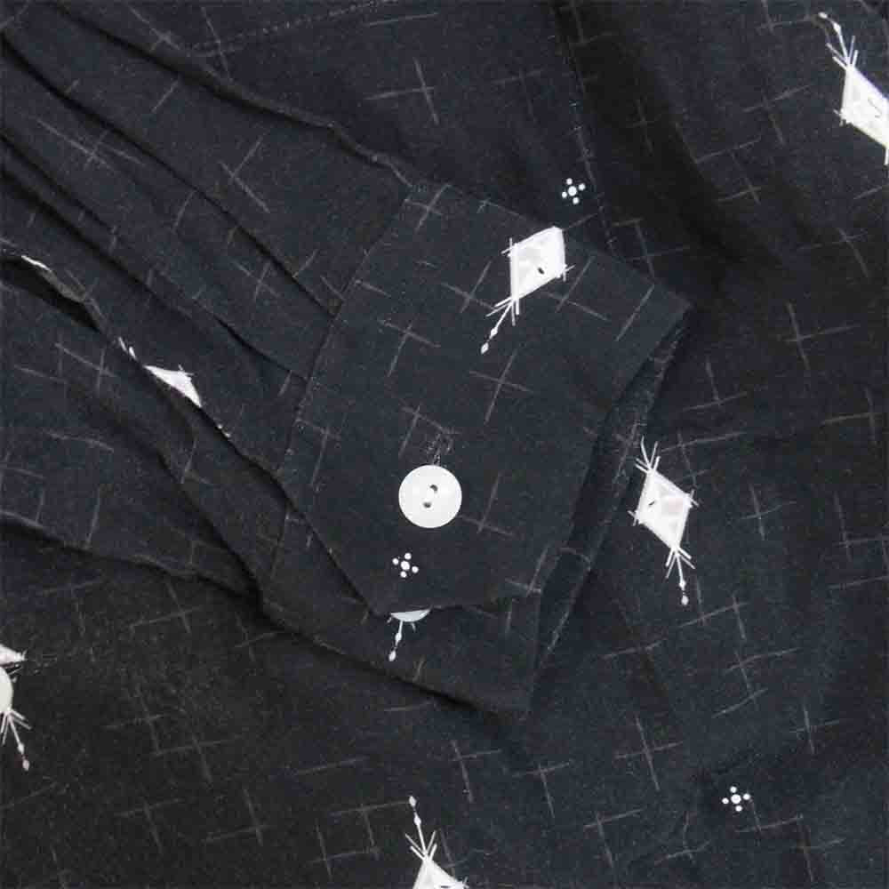 GANGSTERVILLE ギャングスタービル GSV-18-SS-17 HARLEQUIN L/S SHIRTS 総柄 レーヨン オープンカラーシャツ ブラック系 L【中古】
