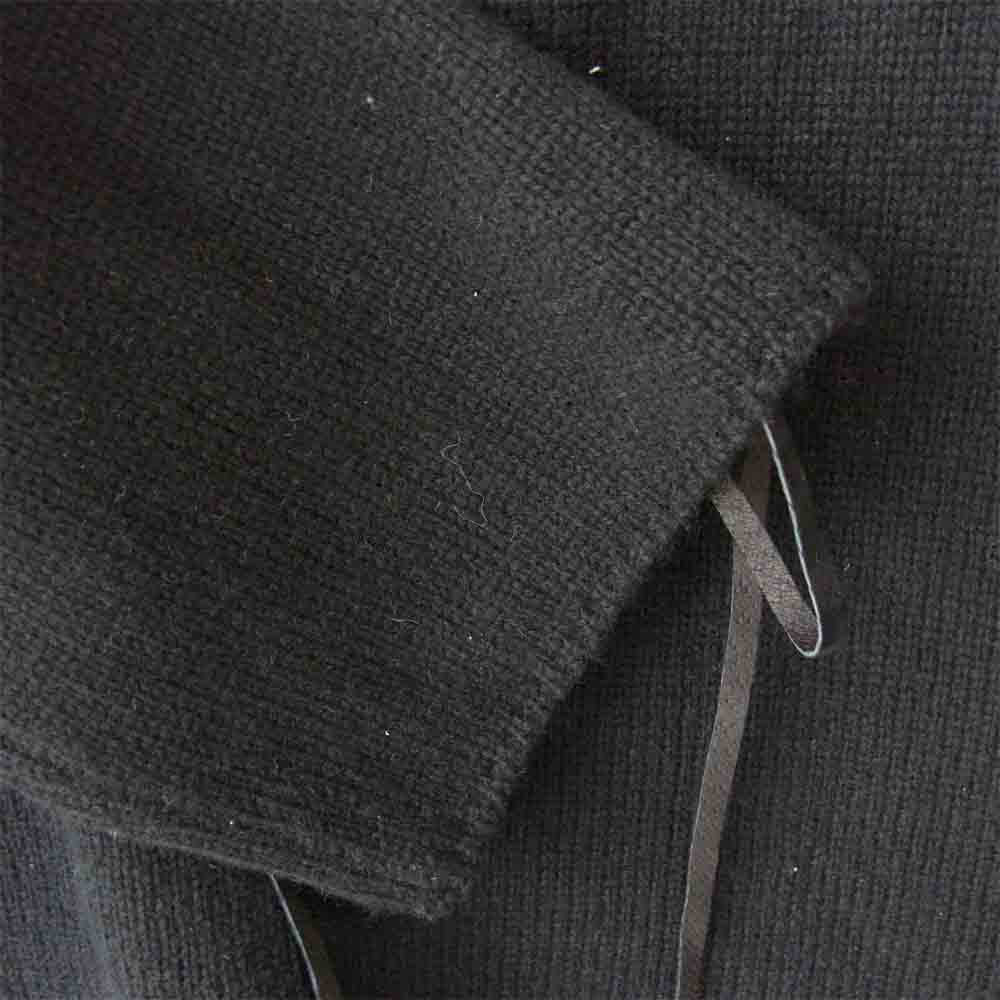 Yohji Yamamoto POUR HOMME ヨウジヤマモトプールオム 20AW HR-K13-194 レザーコード レースアップ ニット ブラック系 3【美品】【中古】