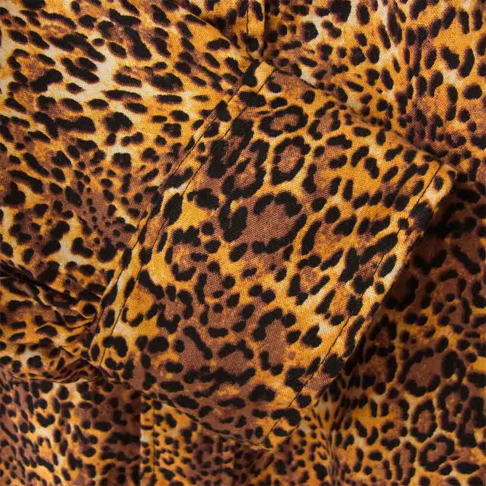 Engineered Garments エンジニアードガーメンツ USA製 Rounded Collar Shirt Leopard Print ラウンドカラー レオパード ブラウン系 S【中古】
