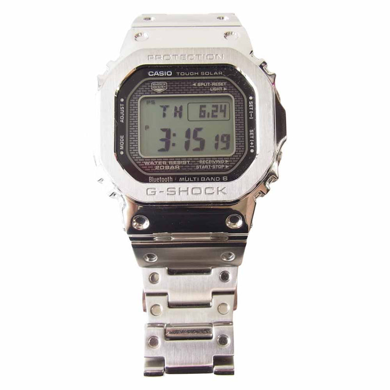 G-SHOCK ジーショック GMW-B5000D-1JF フルメタル タフソーラー デジタル スクエア シルバー系 Bluetooth 腕時計  シルバー系【中古】