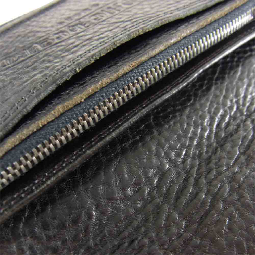 CHROME HEARTS クロムハーツ(原本無) 1ジップ クロスボタン クロスパッチ レザー ウォレット ブラック系【中古】