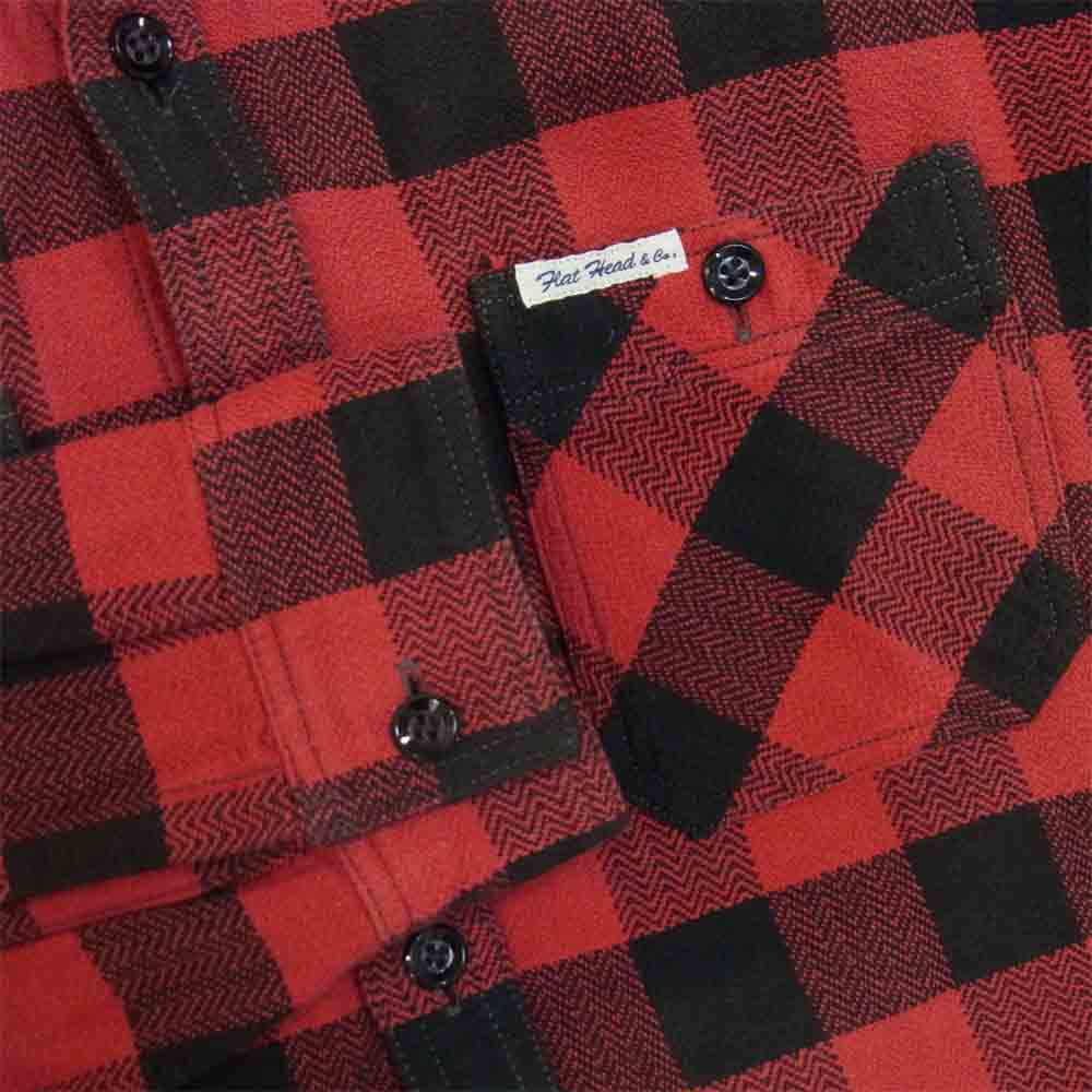 THE FLAT HEAD ザフラットヘッド バッファロー チェック シャツ 長袖シャツ レッド系 40【中古】