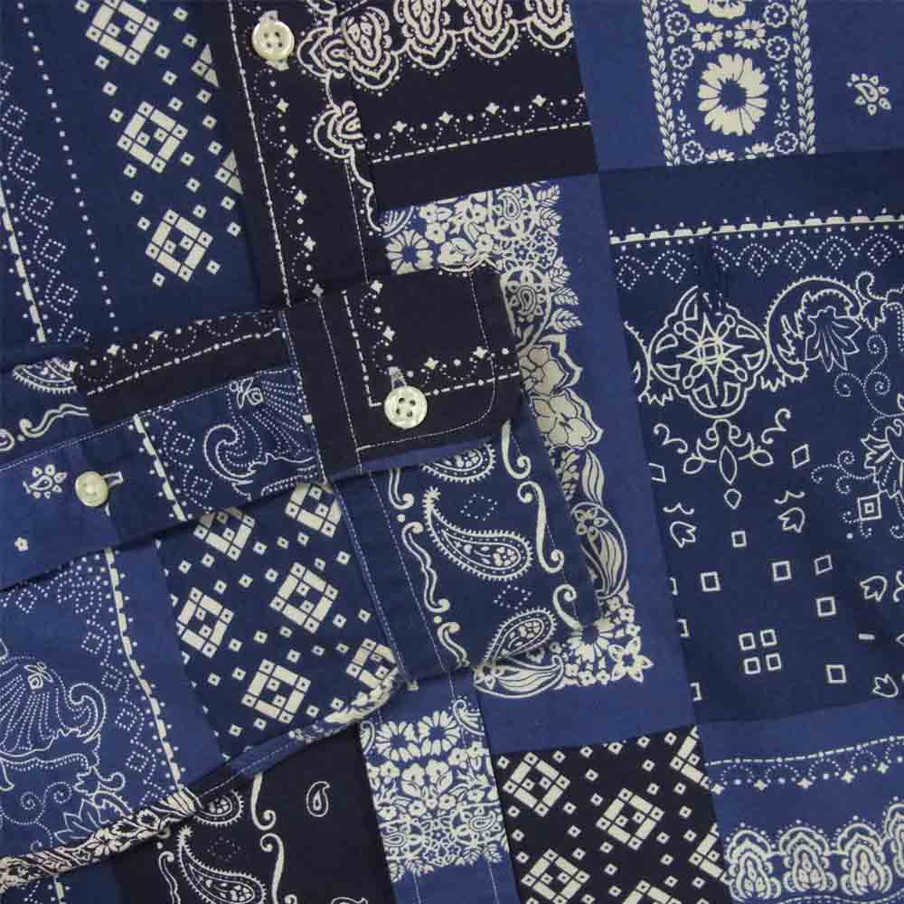 RALPH LAUREN ラルフローレン BANDANA L/S Shirt バンダナ 長袖 シャツ フィリピン製 ブルー系【極上美品】【中古】
