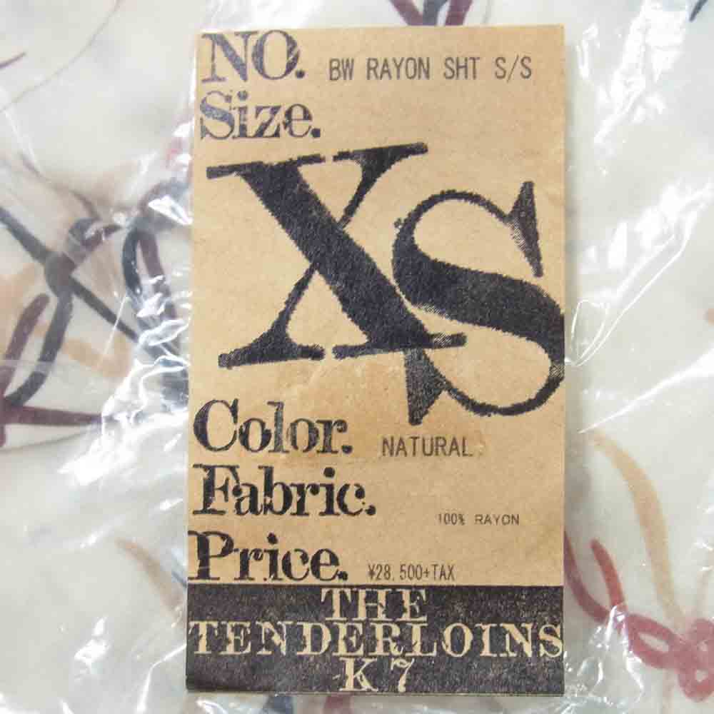 TENDERLOIN テンダーロイン 15SS  T-RAYON SHT BW 有刺鉄線 半袖シャツ オフホワイト系 XS【中古】