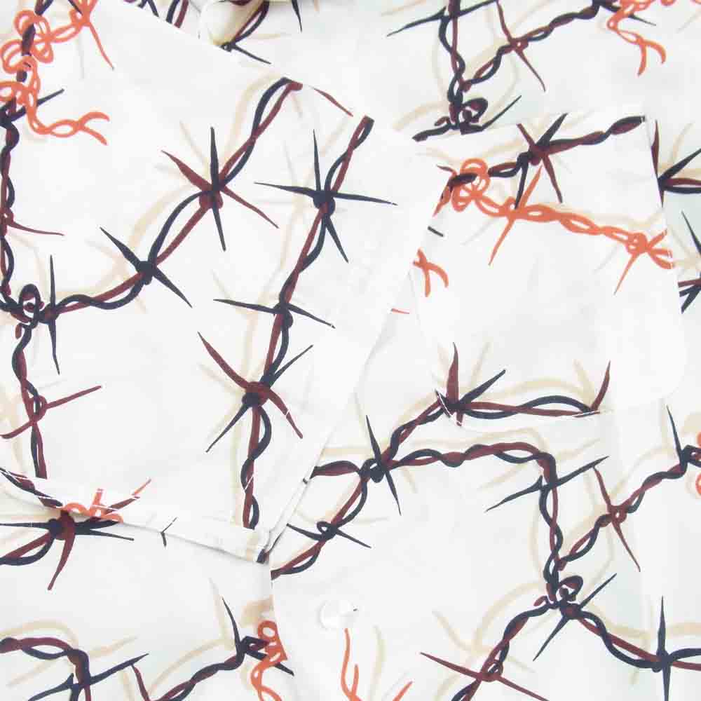 TENDERLOIN テンダーロイン 15SS T-RAYON SHT BW 有刺鉄線 半袖シャツ オフホワイト系 XS【中古】