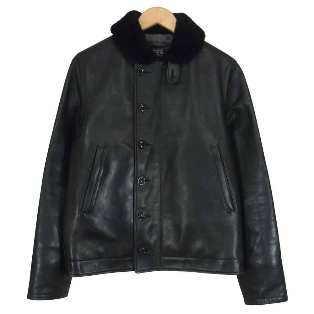 MWS エムダブルエス N-1 レザー デッキ ジャケット ブラック系 M【中古