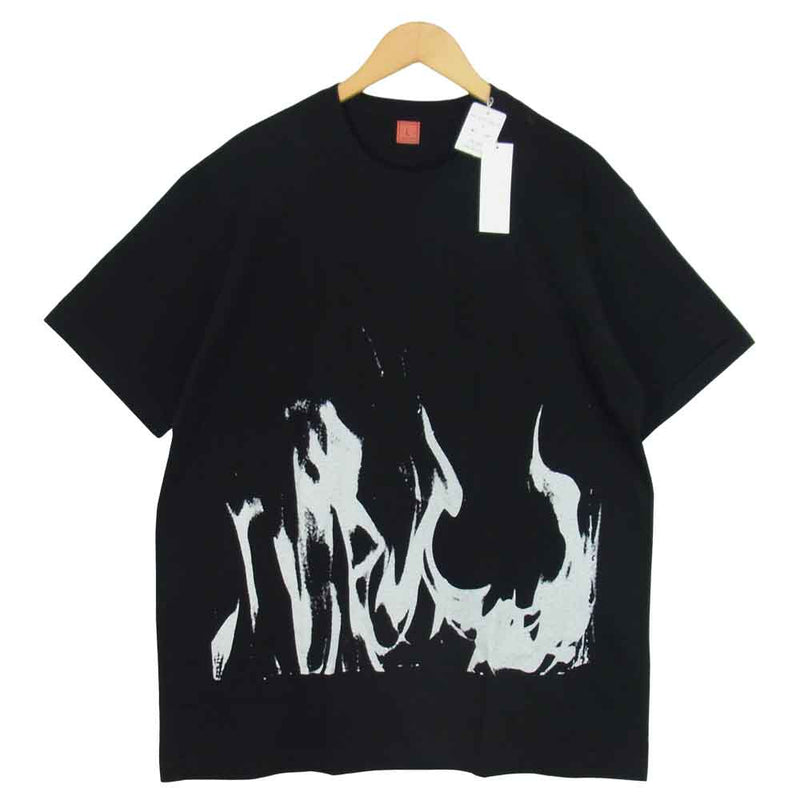 Yohji Yamamoto ヨウジヤマモト S'YTE US-T55-006 20/CottonJersey Burning T-Shirt  コットンジャージー バーニング Tシャツ ブラック系 L【新古品】【未使用】【中古】