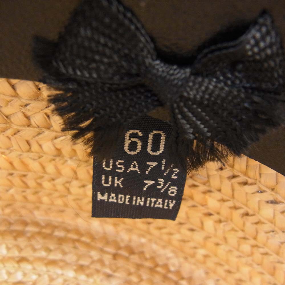 テシ カンカン帽 ストローハット ベージュ系 60【美品】【中古】