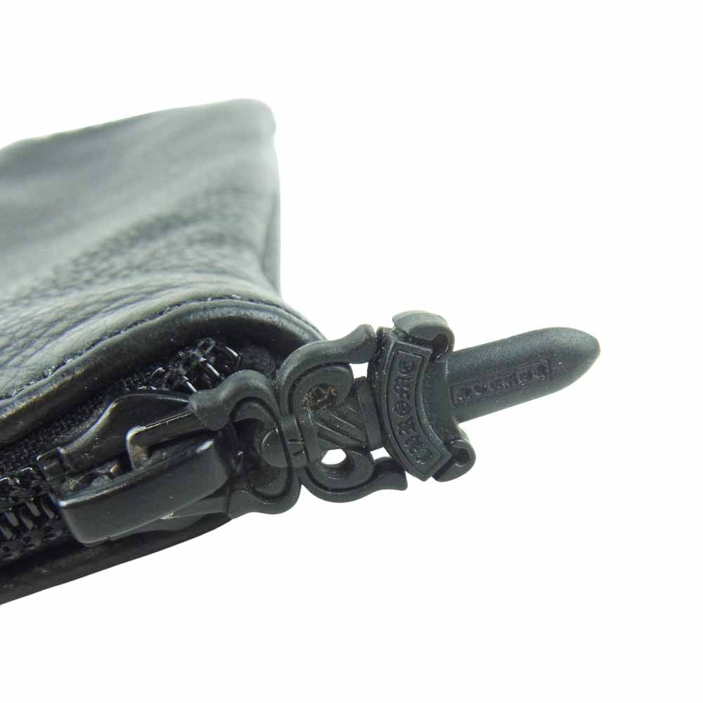 CHROME HEARTS クロムハーツ(原本無) クロス パッチ レザー メガネ ケース ブラック系【中古】