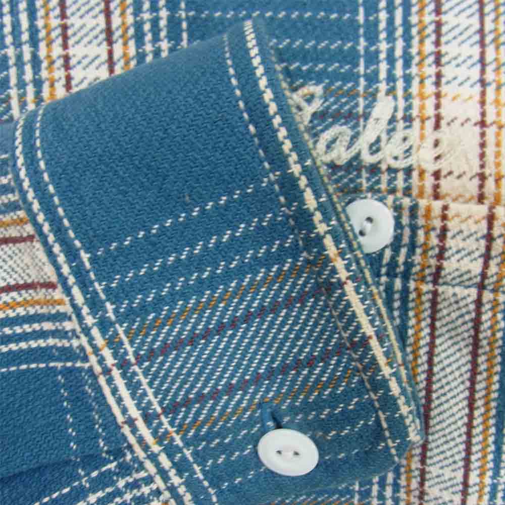 CALEE キャリー フランネル チェック シャツ ブルー×ホワイト ブルー系 M【中古】