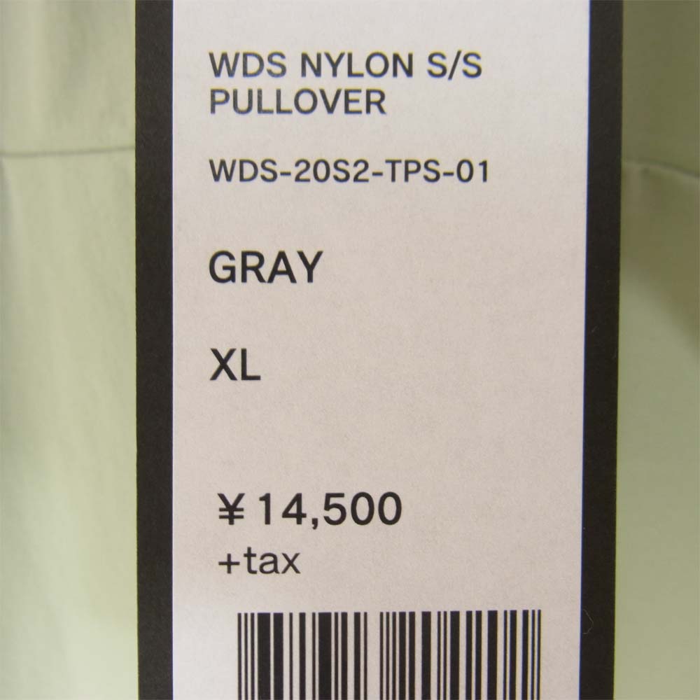 WIND AND SEA ウィンダンシー 20SS WDS-20S2-TPS-01 WDS NYLON S/S PULLOVER ナイロン プルオーバー グレー系 XL【新古品】【未使用】【中古】