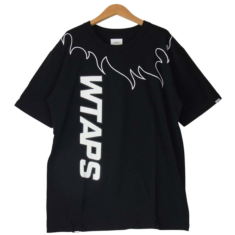 20SS WTAPS FLAMES Tシャツ BLACK LサイズTシャツ/カットソー(半袖/袖なし)