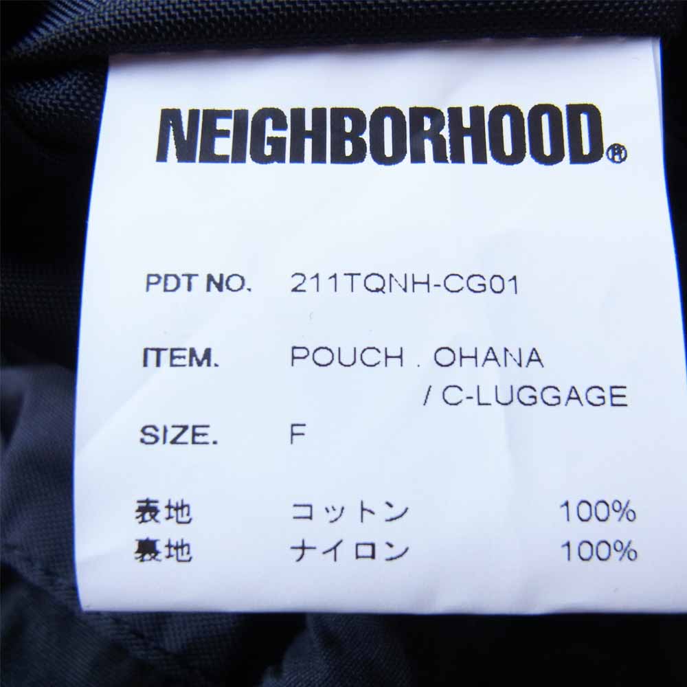 NEIGHBORHOOD ネイバーフッド 21SS 211TQNH-CG01 POUCH . OHANA / C-LUGGAGE フラワー パターン 巾着型 ポーチ ブラック系 F【新古品】【未使用】【中古】