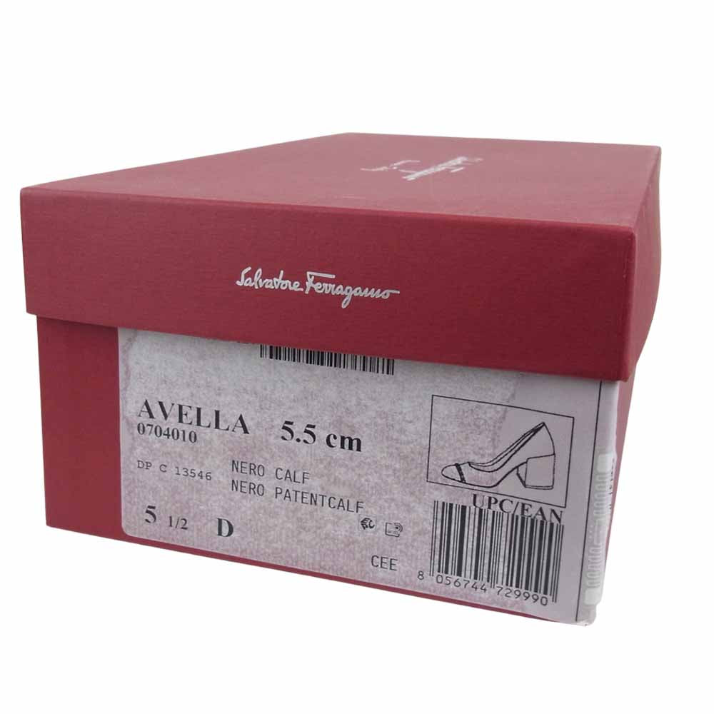 Salvatore Ferragamo サルヴァトーレフェラガモ 704010 AVELLA パンプス ブラック系 5.5【中古】