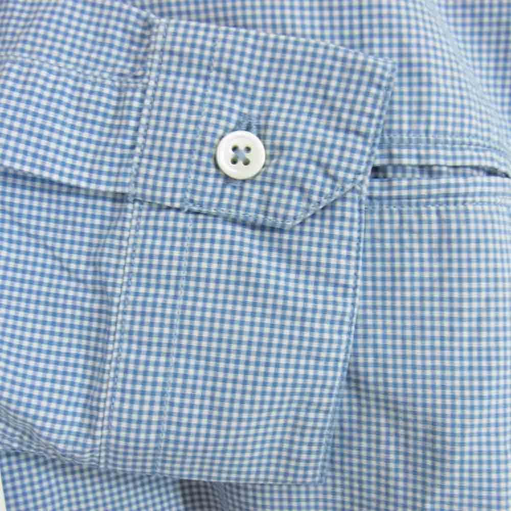 ベドウィン & ザ ハートブレイカーズ 16SB1510 L/S ELBOW PATCH SHIRT EASTON エルボーパッチ ギンガム ブルー系 1【新古品】【未使用】【中古】