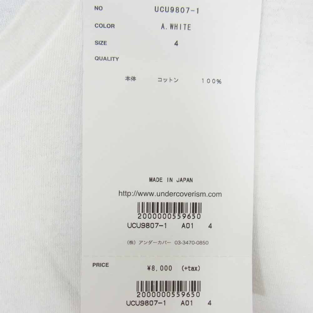 UNDERCOVER アンダーカバー UCU9807 WE MAKE NOISE NOT CLOTHES プリント Tシャツ ホワイト ホワイト系 4【新古品】【未使用】【中古】