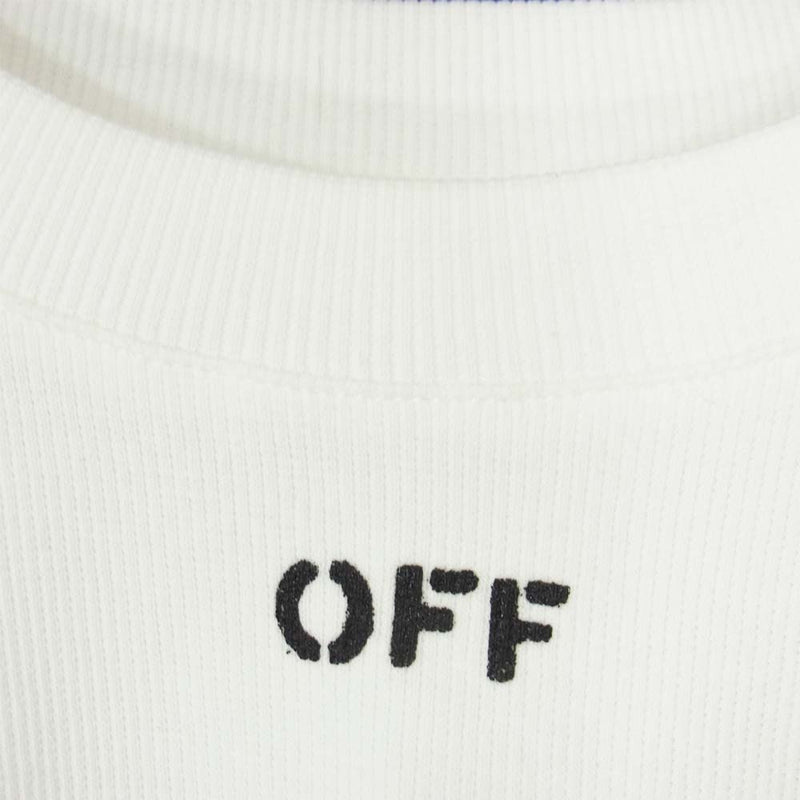 OFF-WHITE オフホワイト RIB CROPPED CASUAL TEE レディース クロップド Tシャツ ホワイト ホワイト系  S【新古品】【未使用】【中古】