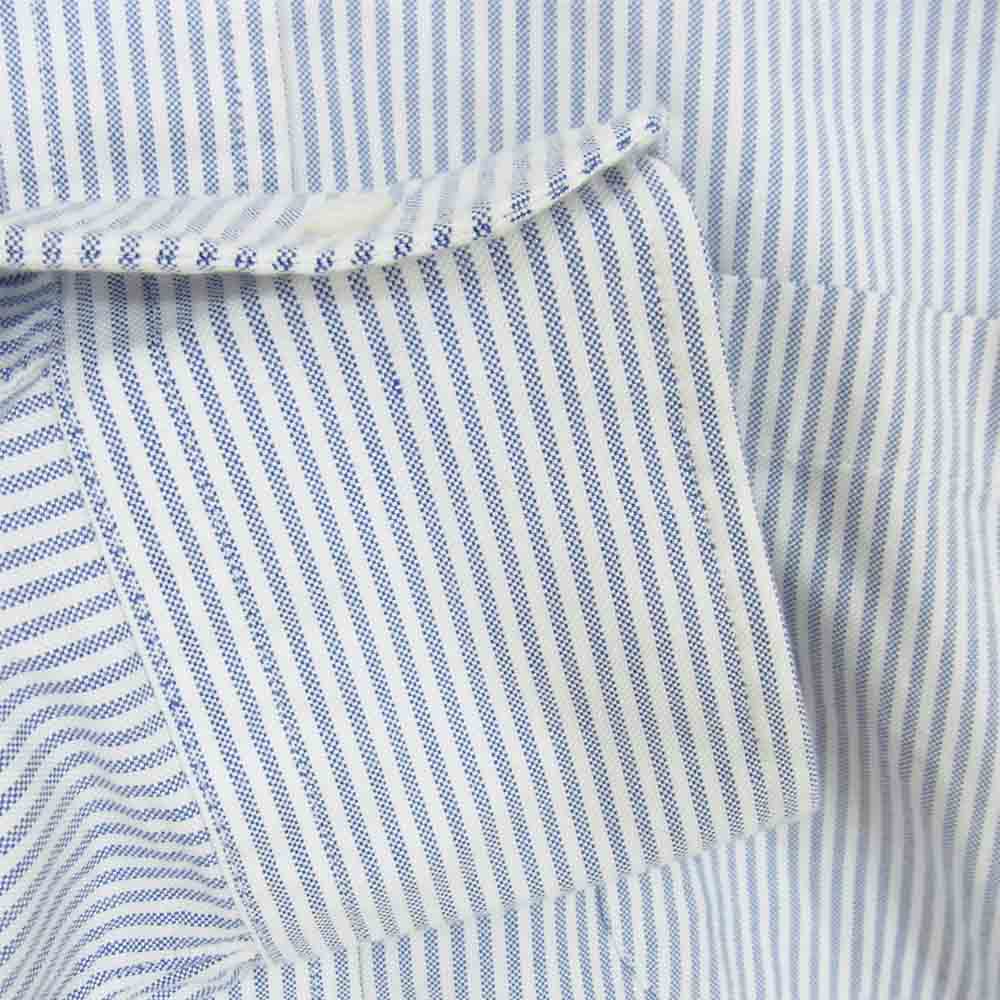 THOM BROWNE トムブラウン 国内正規品 ストライプ オックスフォード BD ボタンダウン L/S シャツ ブルー系 3【美品】【中古】