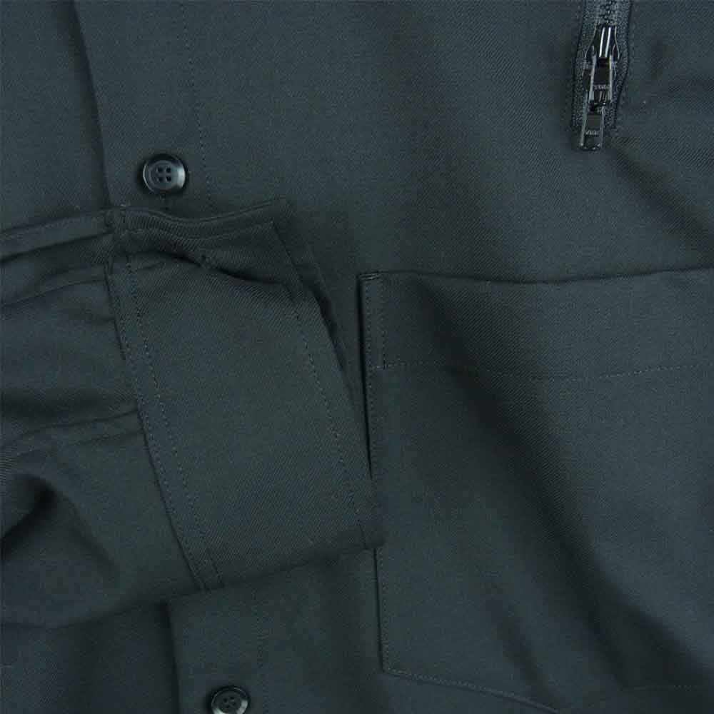 Yohji Yamamoto ヨウジヤマモト GroundY GC-B05-100 T/W Gaberdine Zipper Shirt ギャバジン ジッパー 長袖 シャツ ブラック系 1【美品】【中古】