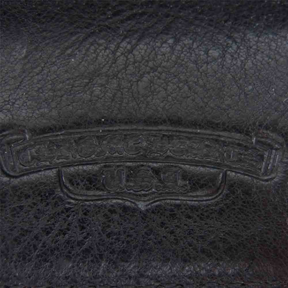 CHROME HEARTS クロムハーツ(原本無) クロスボール ボタン レザー キーケース ブラック系【中古】