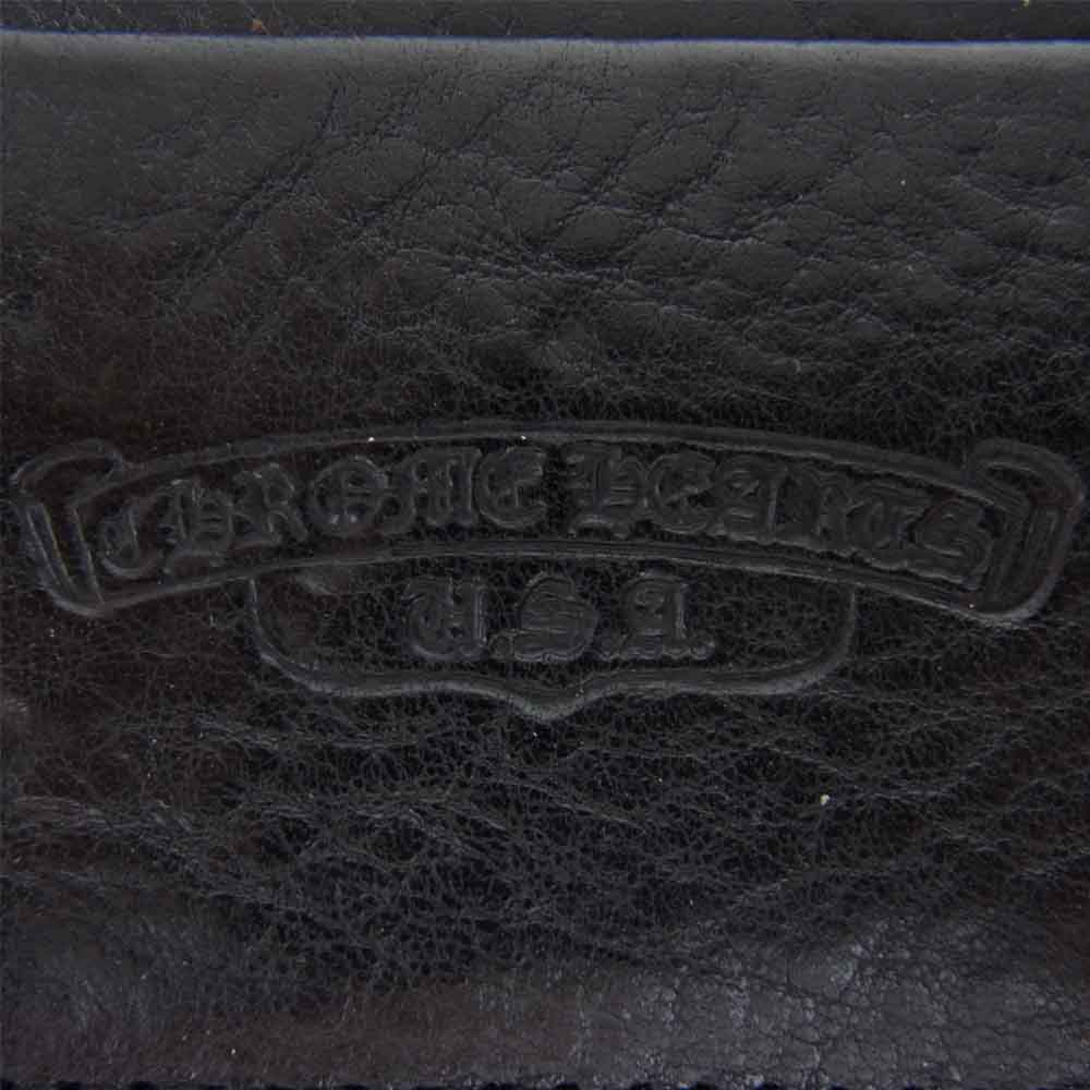 CHROME HEARTS クロムハーツ(原本無) WAVE WALLET クロスボール ボタン ウェーブ レザー ウォレット ブラック系【中古】
