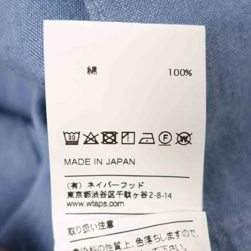 WTAPS ダブルタップス 17SS 171GWDT-SHM02 BUDS SS 01 シャンブレー 半袖 シャツ インディゴブルー系 1【中古】