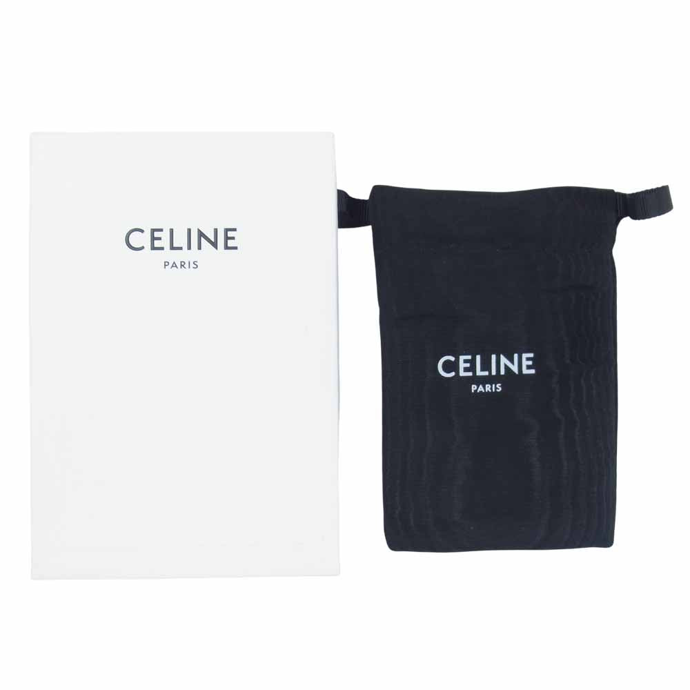 CELINE セリーヌ プリント トリオンフ カードケース イタリア製 ロゴ ダークブラウン系【極上美品】【中古】