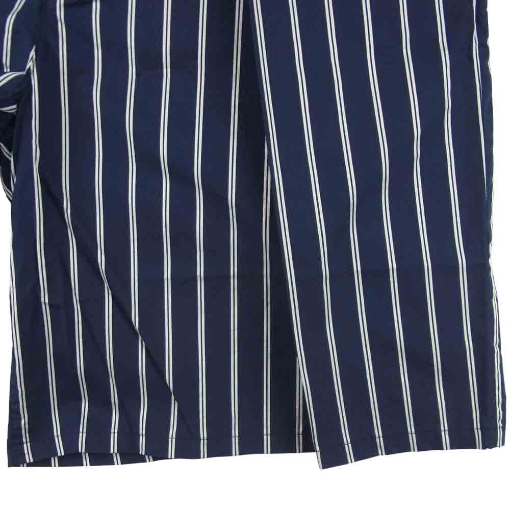 WHITE MOUNTAINEERING ホワイトマウンテニアリング WM2171407 STRIPE BIG TUCKED SHORT PANTS ストライプ ビッグ タック ショーツ ショート パンツ ネイビー系 4【美品】【中古】