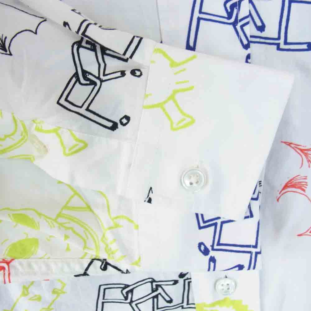 PACCBET 21SS PRINTED LONG SLEEVES SHIRT HARDCORE PRINT プリント シャツ ホワイト系 XL【中古】