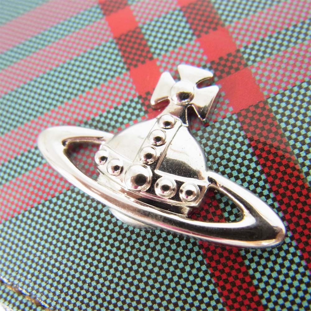 Vivienne Westwood ヴィヴィアンウエストウッド 3318AH01 ベルテッド タータン ターコイズ 長財布 ライトブルー系【新古品】【未使用】【中古】