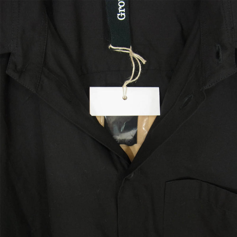 Yohji Yamamoto ヨウジヤマモト GroundY 21SS GT-B13-004 40/2 Cotton Broad Double  Collar Big Shirt コットンブロード ダブルカラー ビッグシャツ ブラック系 3【新古品】【未使用】【中古】