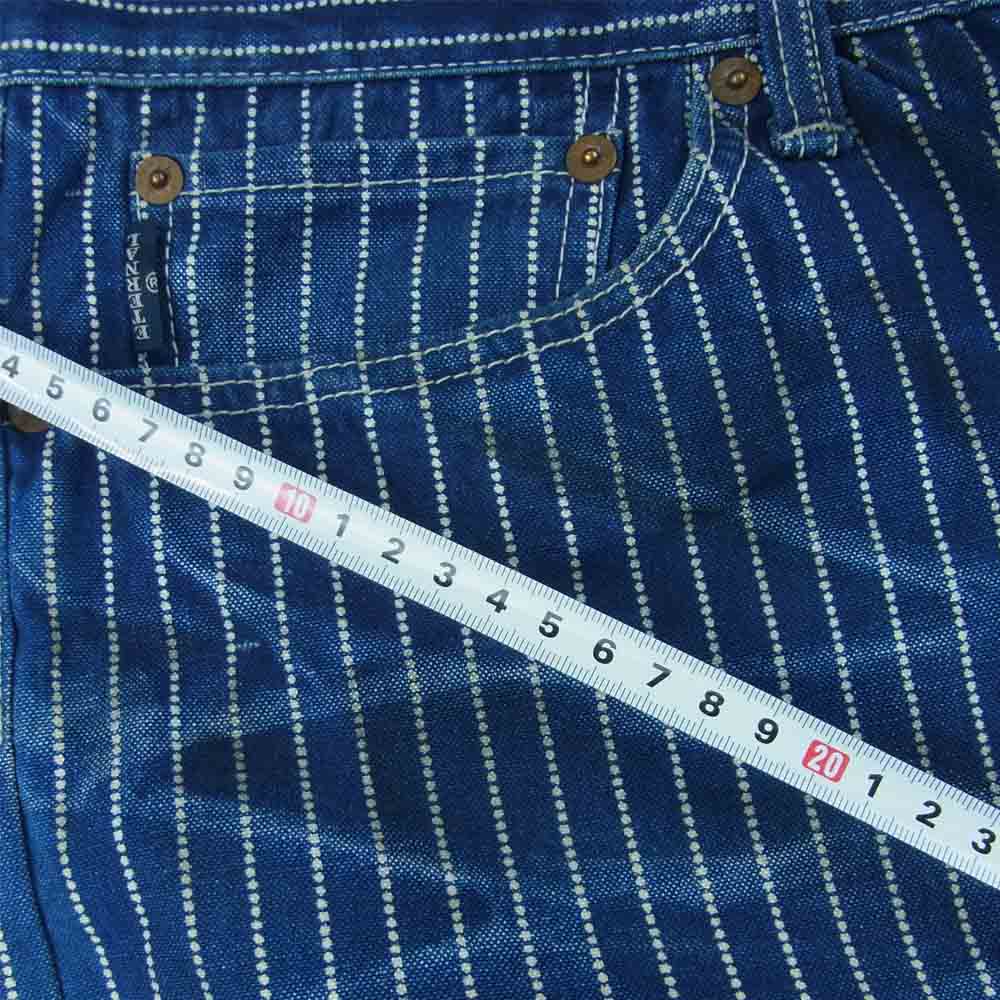 エターナル 52174 ウォバッシュ ストライプ 5ポケット コットン パンツ 日本製 インディゴブルー系 34【中古】