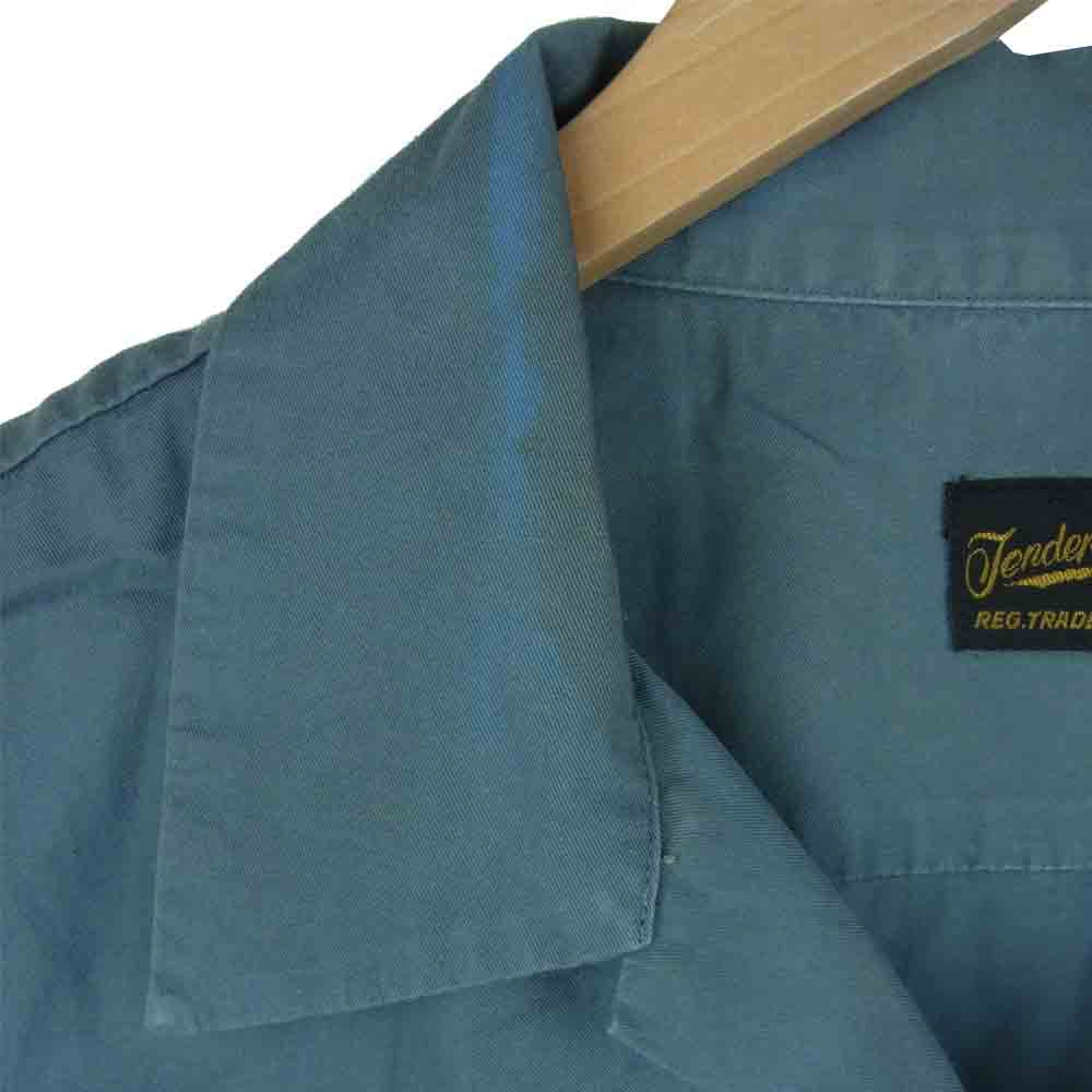 TENDERLOIN テンダーロイン 開襟 オープンカラー ワーク 半袖 シャツ コットン グレイッシュブルー系 XS【中古】