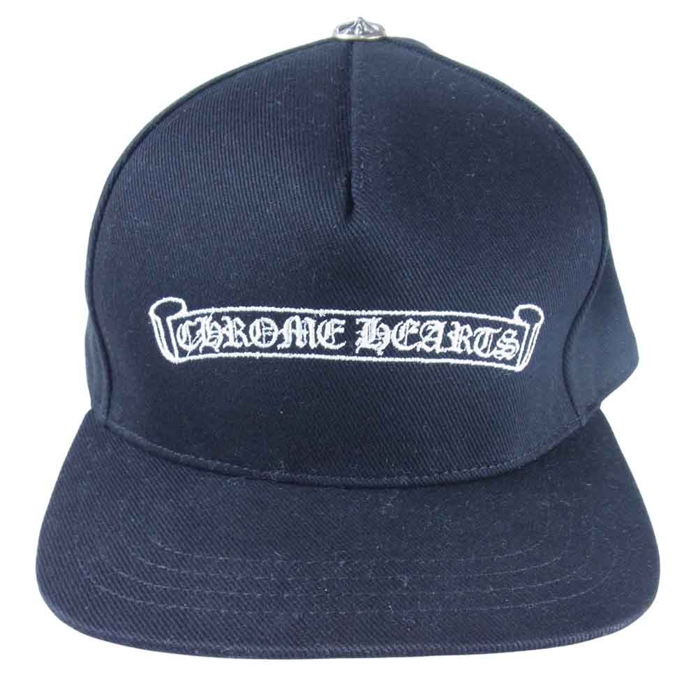 CHROME HEARTS クロムハーツ(原本無) 国内正規品 CH ロゴ コットン キャップ 帽子 ブラック系 53-60【中古】
