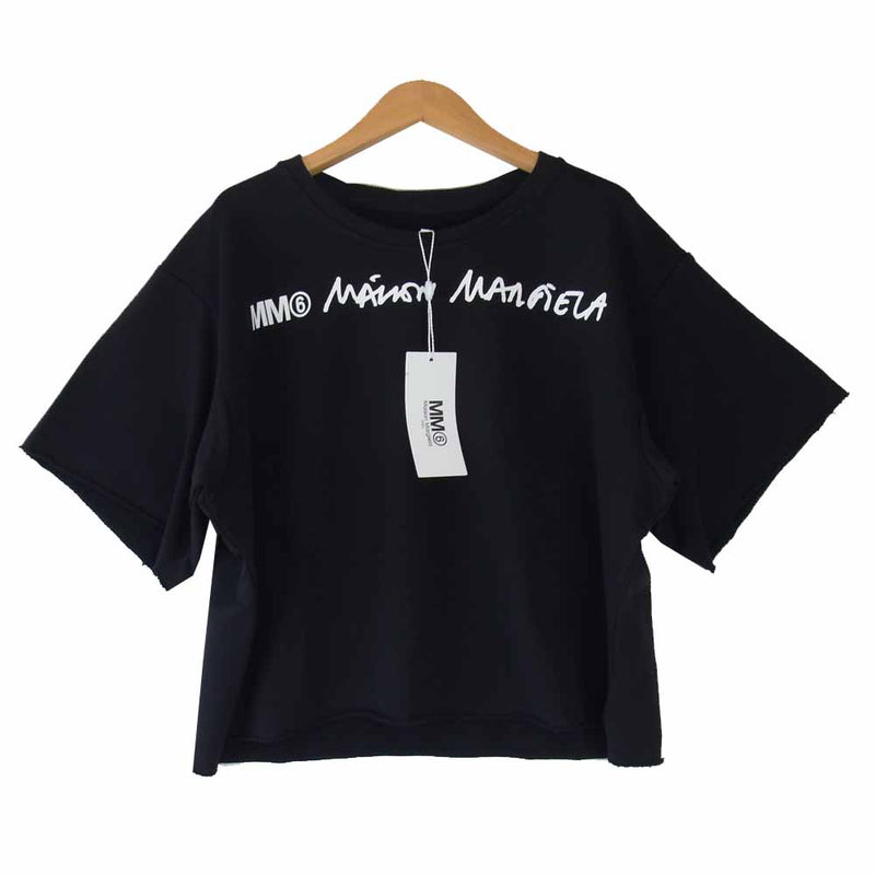 新品 2021AW MM6 メゾンマルジェラ ロゴ Tシャツ M レディース 黒