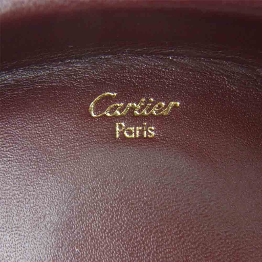 CARTIER カルティエ マストライン 馬蹄型 レザー コインケース ワインレッド系【中古】