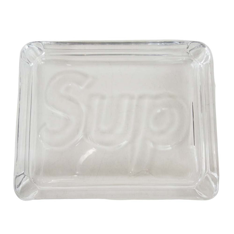 supreme debossed glass ashtray clear