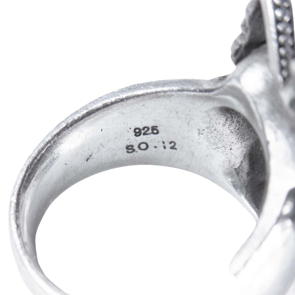 Justin Davis ジャスティンデイビス SRJ155 エッセンシャル スカル クラウン モチーフ リング シルバー系 17号程度【中古】