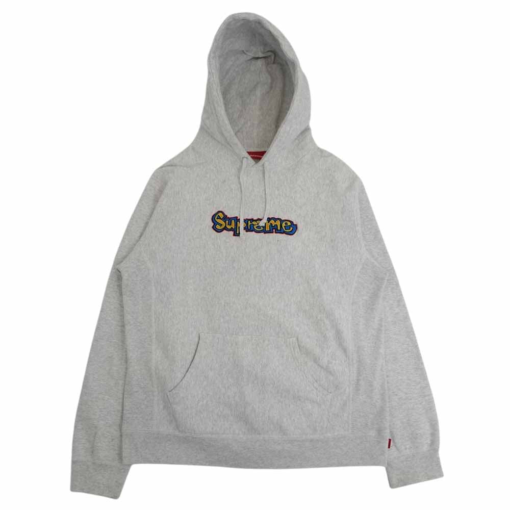 Supreme シュプリーム 18SS GONZ Logo Colorblocked Hooded Sweatshirt グレー系 L【中古】