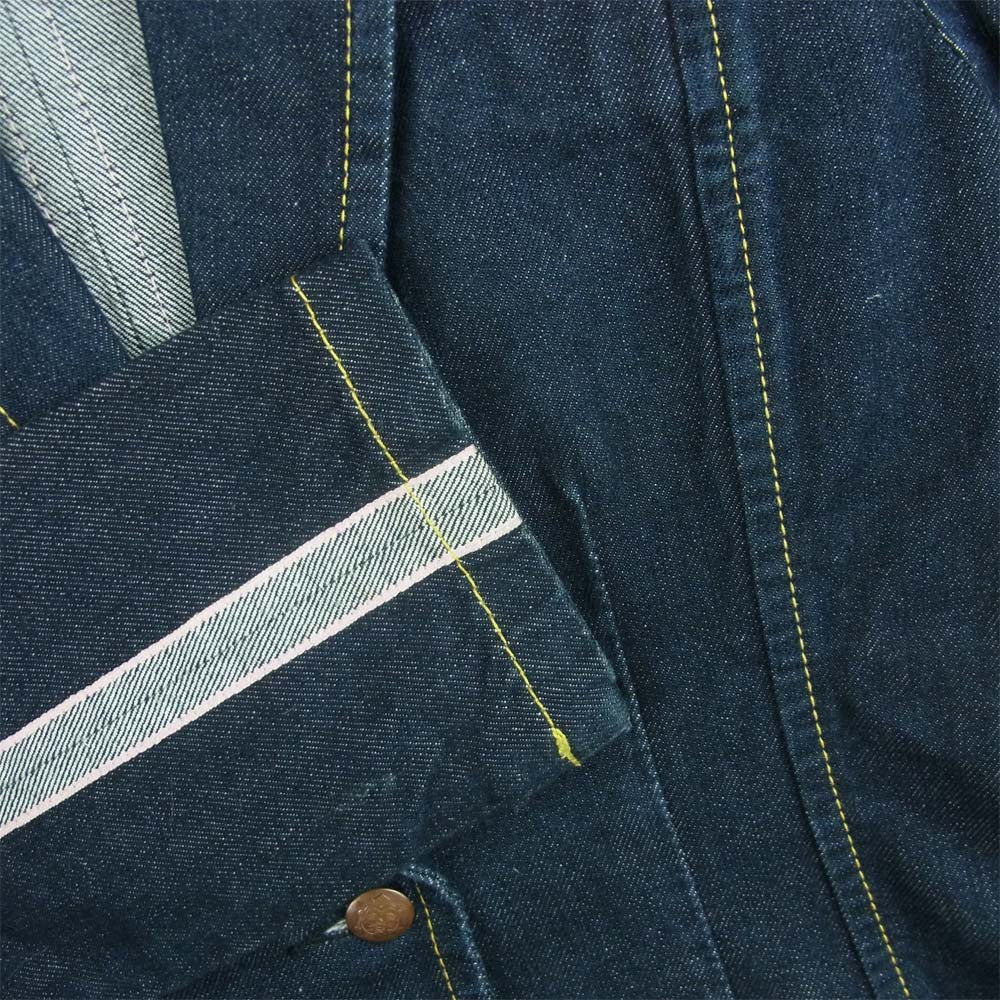 EVISU エヴィス donna エヴィスドンナ ストレッチ デニム テーラード ジャケット インディゴブルー系 L【中古】