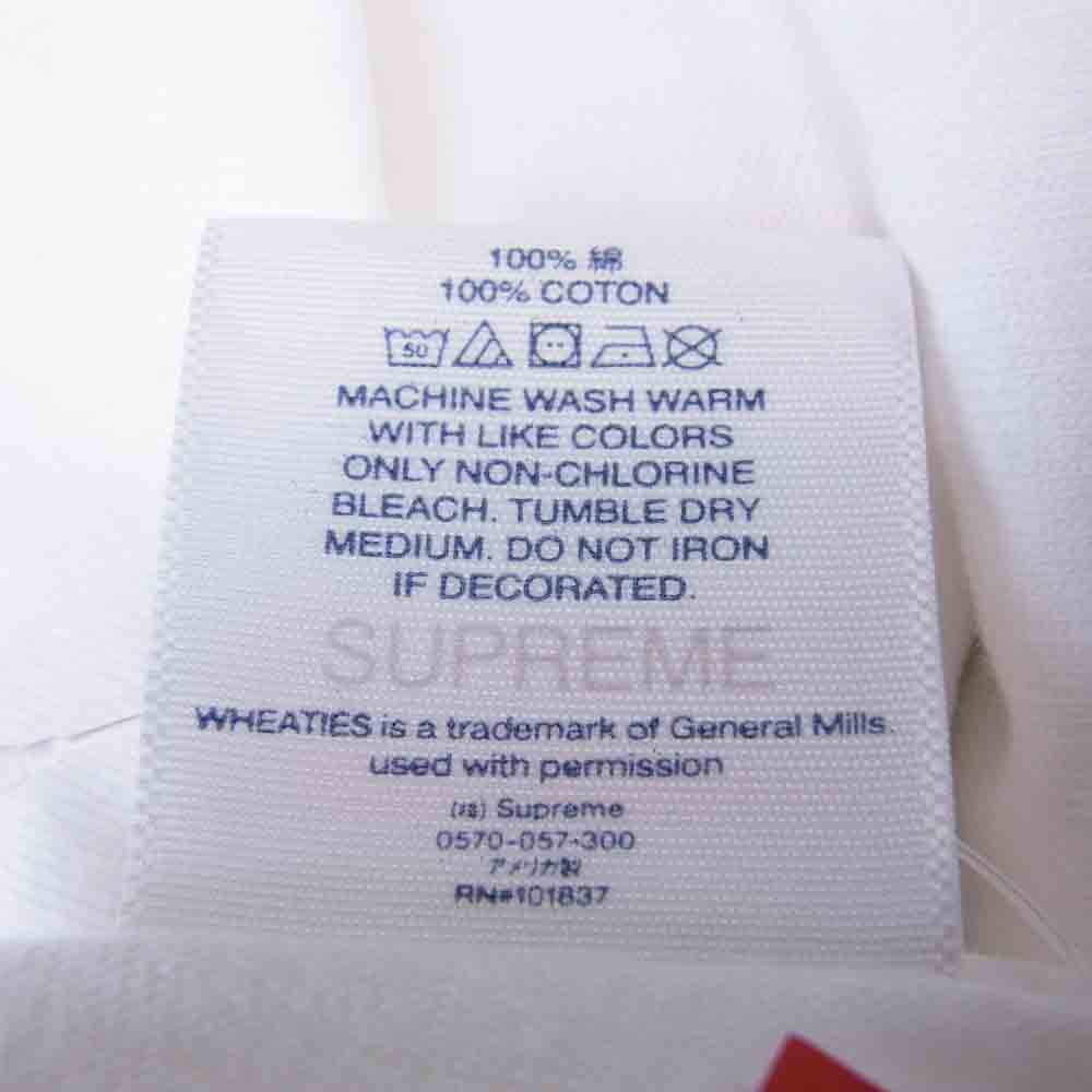 Supreme シュプリーム 21ss Wheaties Tee ウィーティーズ ロゴ プリント カモ 半袖 Tシャツ ホワイト系 L【新古品】【未使用】【中古】