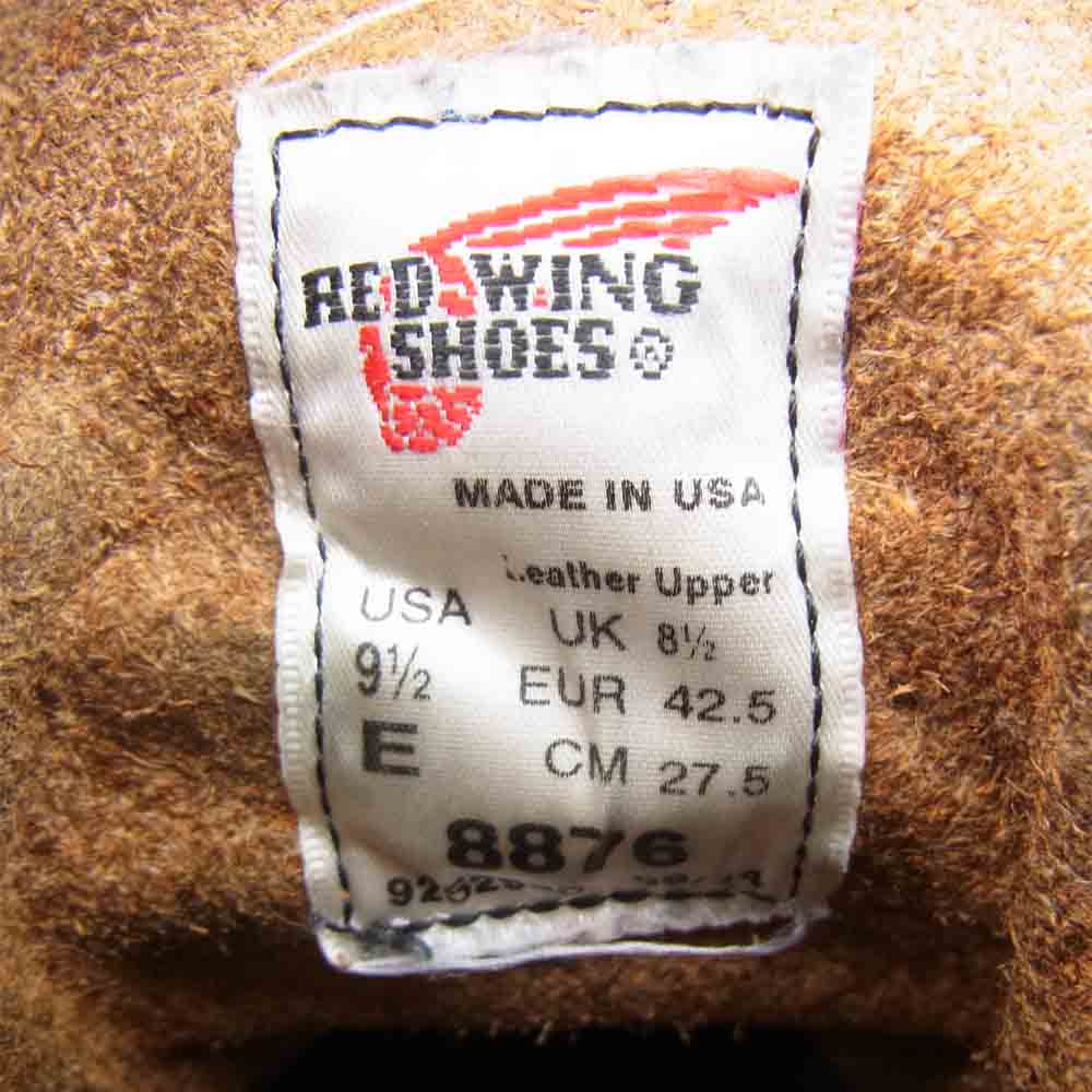 RED WING レッドウィング 8876 Classic Work 6inch Moc toe クラシックワーク 6インチ モックトゥ ブラウン系 US9.5E【中古】