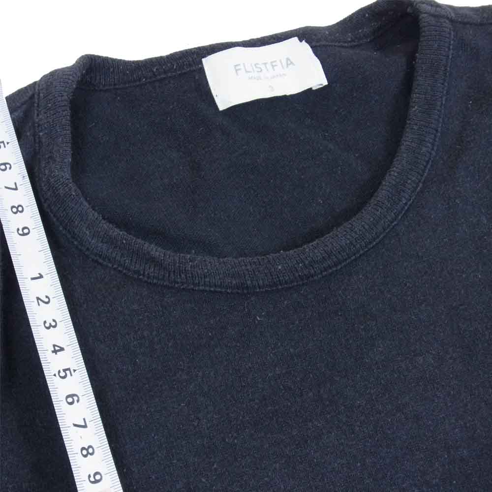 フリストフィア 七分 ボーダー カットソー ポケット 日本製 コットン ブラック系 3【中古】