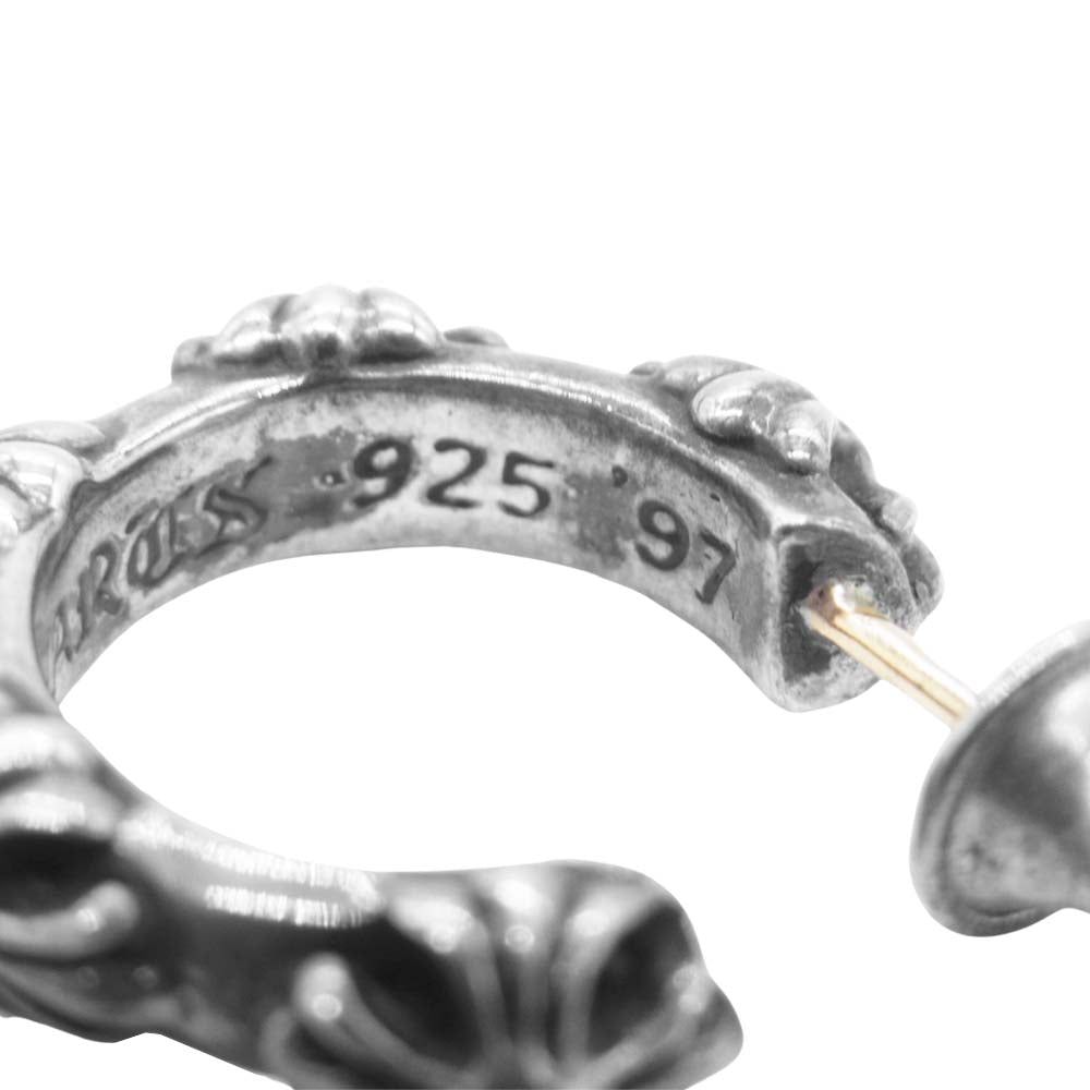 CHROME HEARTS クロムハーツ(原本無) HOOP CROSS SML クロスバンド フープ ピアス シルバー系【中古】