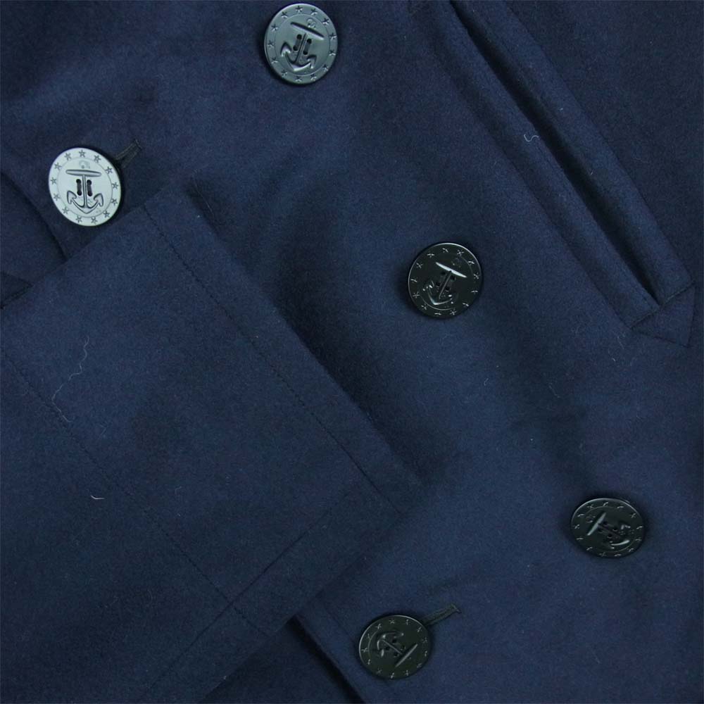 ANATOMICA アナトミカ 530-522-05 LONG PEA COAT USN アメリカ 海軍 メルトン ロング Pコート ネイビー系 44【極上美品】【中古】
