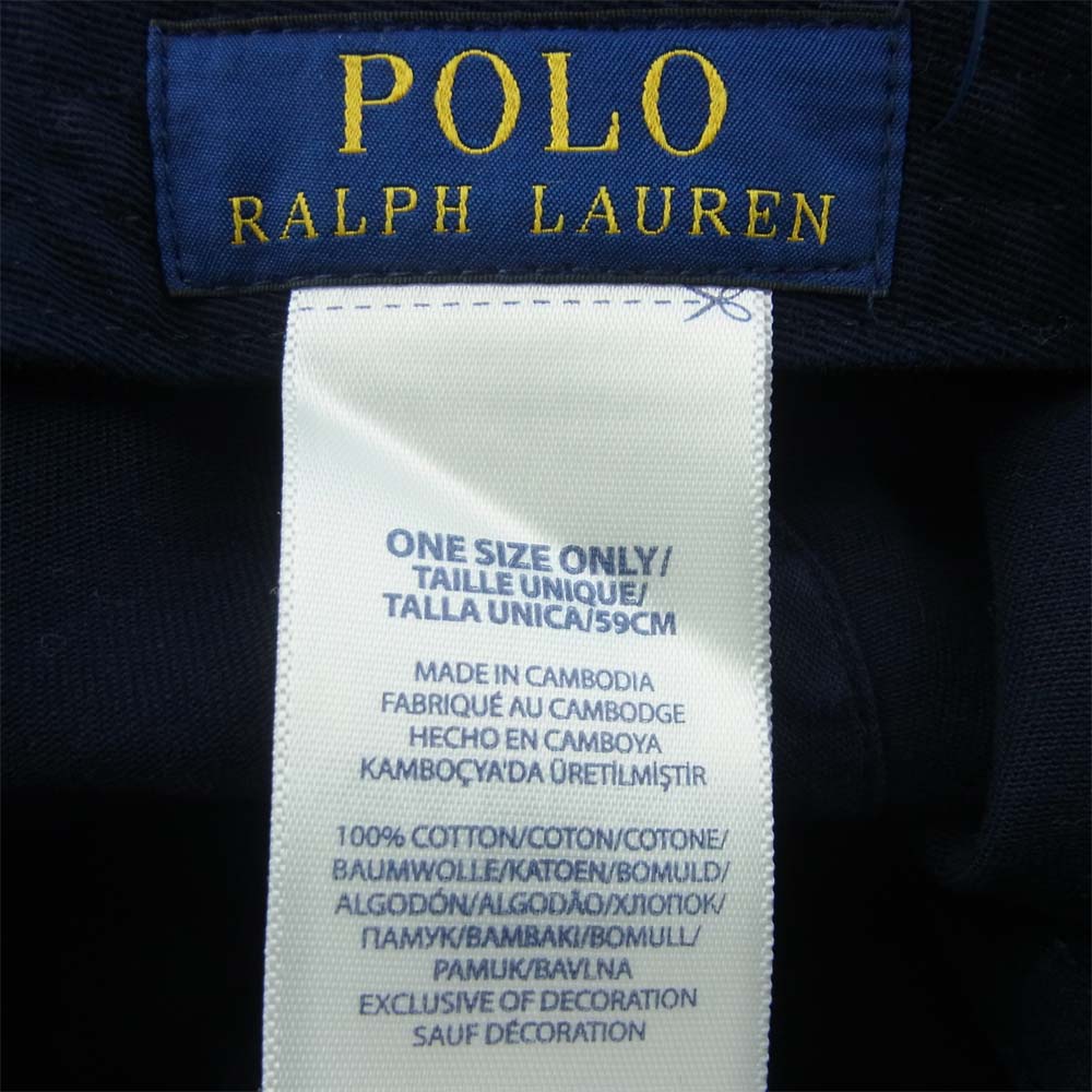 POLO RALPH LAUREN ポロ・ラルフローレン ベースボール キャップ 6パネル EMB ダークネイビー系 ONE SIZE【美品】【中古】