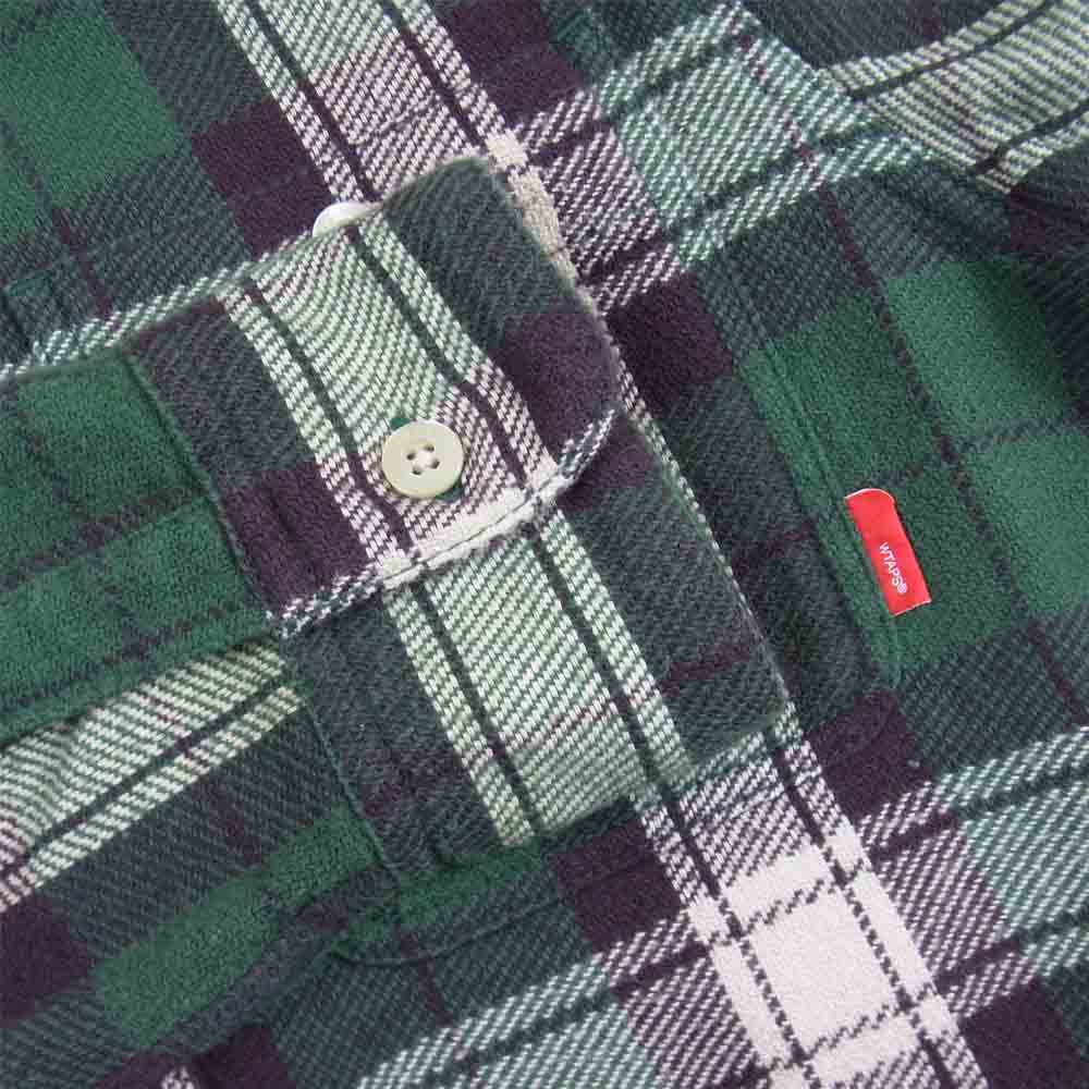 WTAPS ダブルタップス 13AW 132GWDT-SHM09 UNION L/S 02/ SHIRTS.COTTON.TEXTILE ユニオン ネル チェック グリーン系 S【中古】