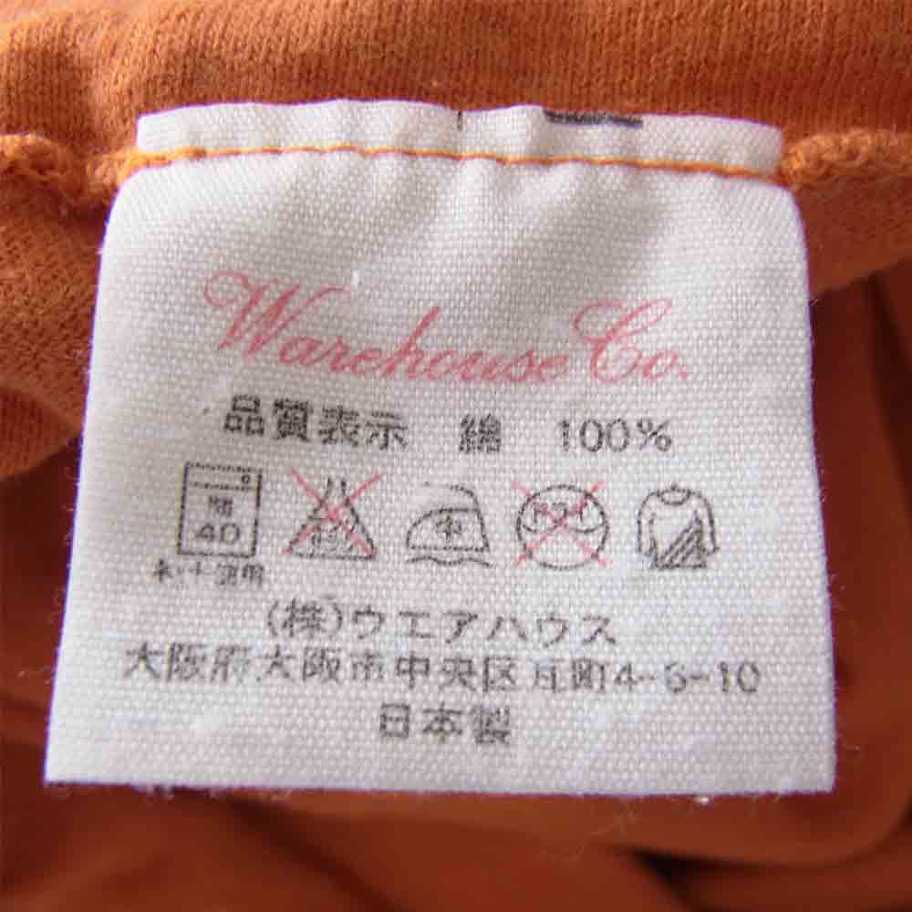 WAREHOUSE ウエアハウス カレッジ プリント Tシャツ オレンジ系 M【中古】