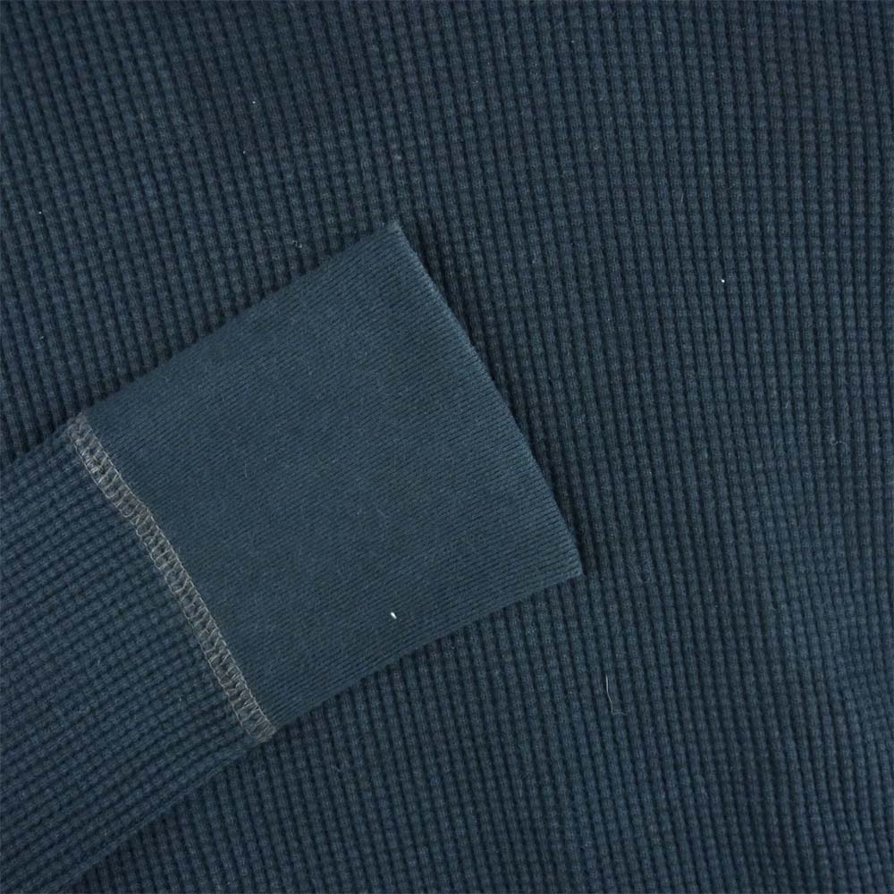 The REAL McCOY'S ザリアルマッコイズ BALL PARK ボール パーク THERMAL SHIRT ミリタリー サーマル 長袖 Tシャツ カットソー ブラック系 M【中古】